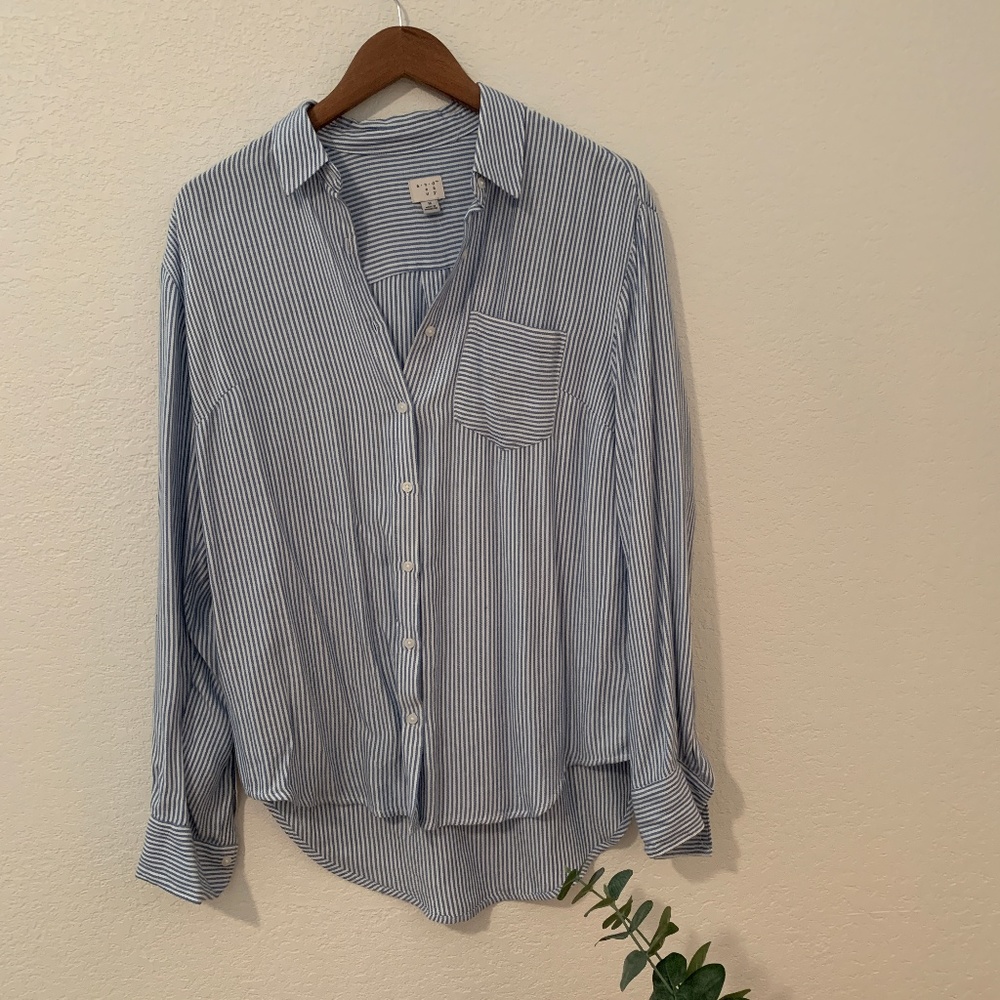 Target - A New Day - Blue striped button up